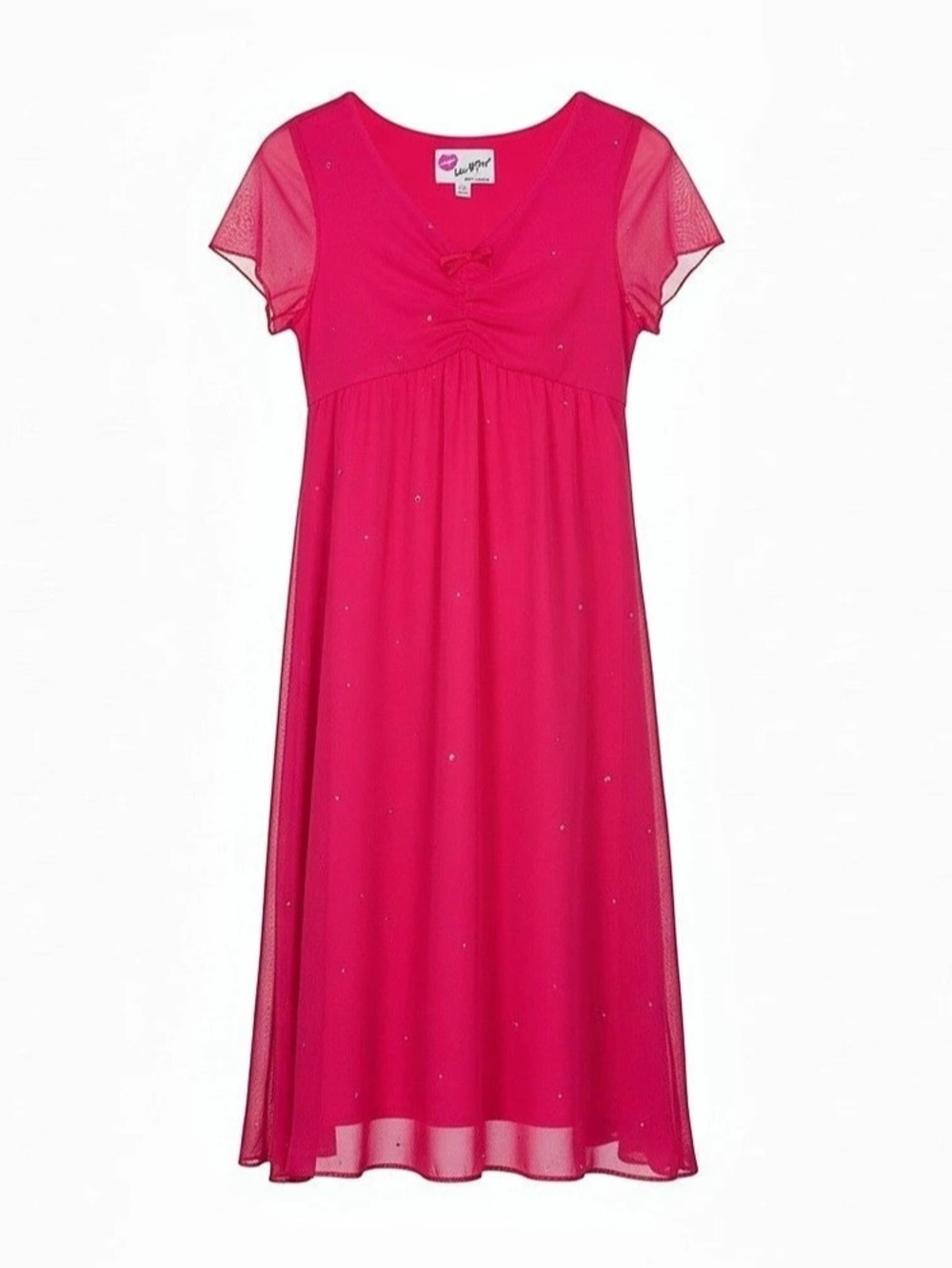 Luv Betsy Girls Sparkle Mesh Lined Pink Dress Size 10/12